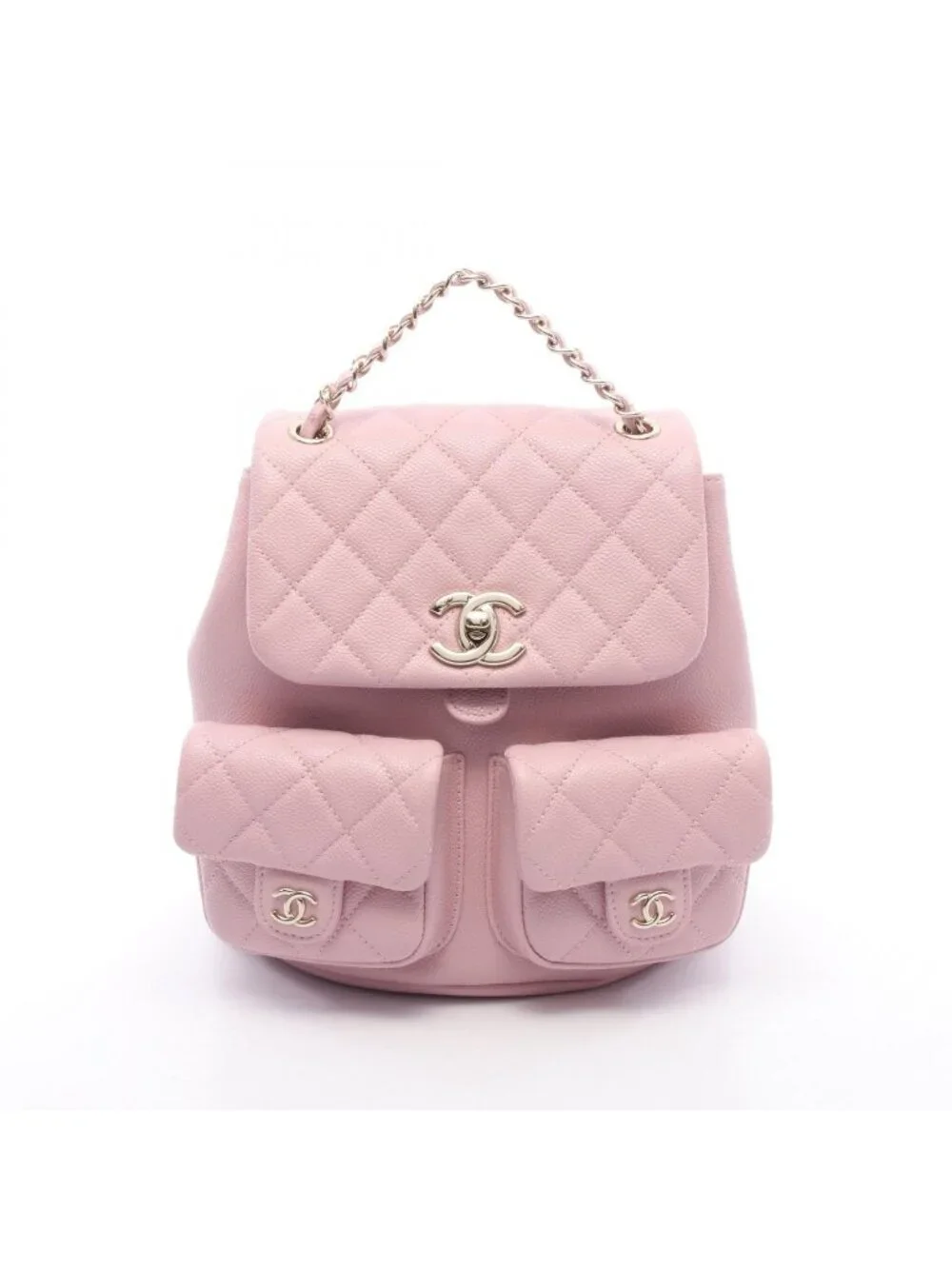 Chanel Backpack Small Pink Caviar Leather Quilted Chain